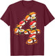 Four 4yr 4th Birthday Sushi Kawaii Cuisine 4 Year Old Girls T-Shirt - T-Shirt | Maroon