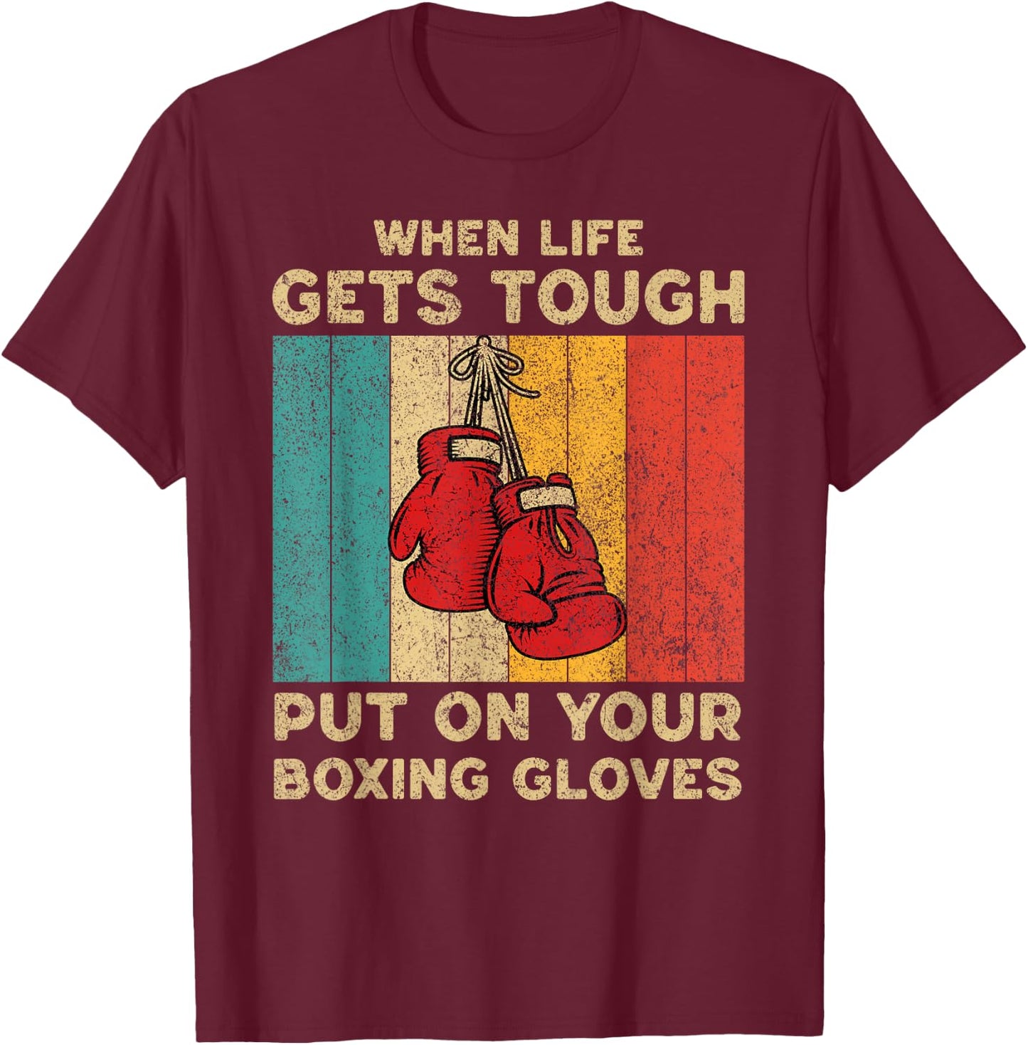She Will Punch You In The Face Vintage Boxing Boxer T-Shirt - T-Shirt | Maroon