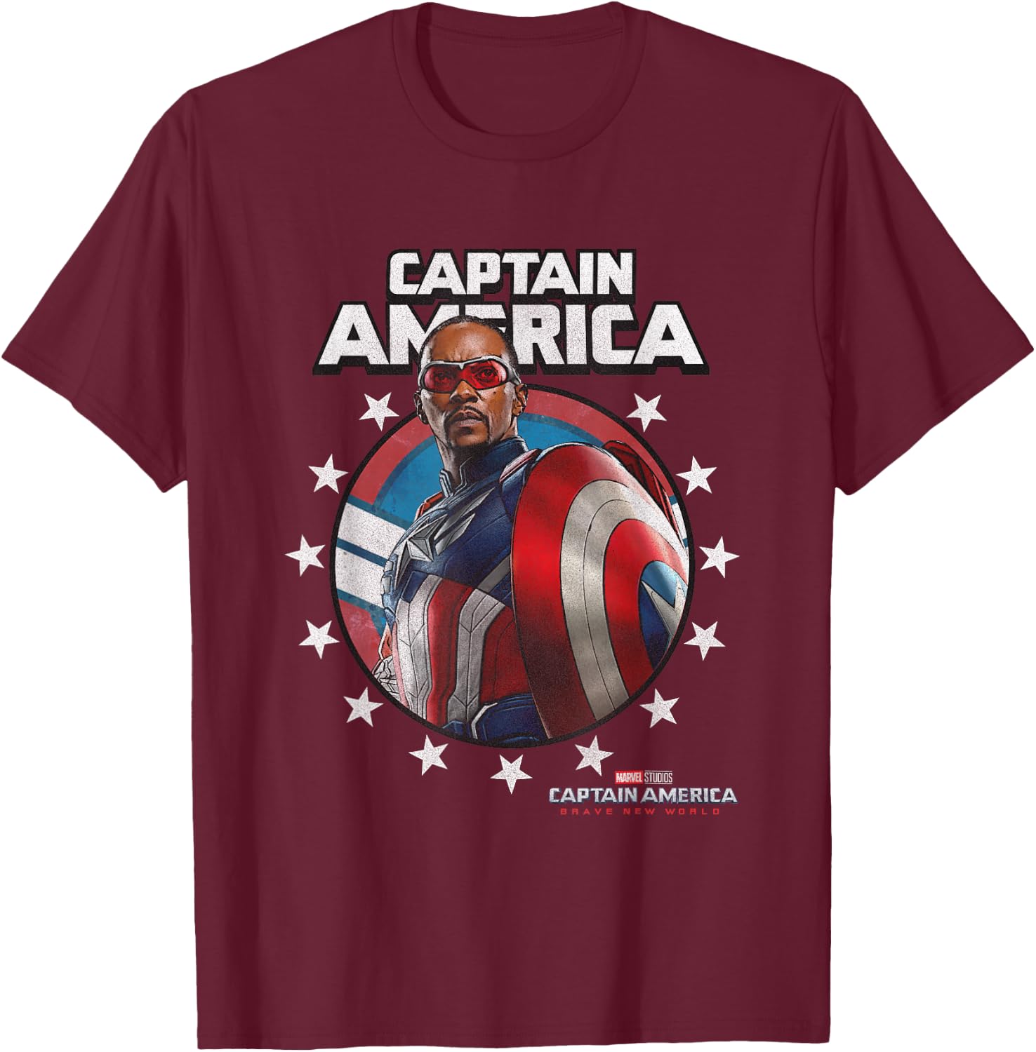 Marvel Captain America: Brave New World Star Spangled Sam T-Shirt - T-Shirt | Maroon