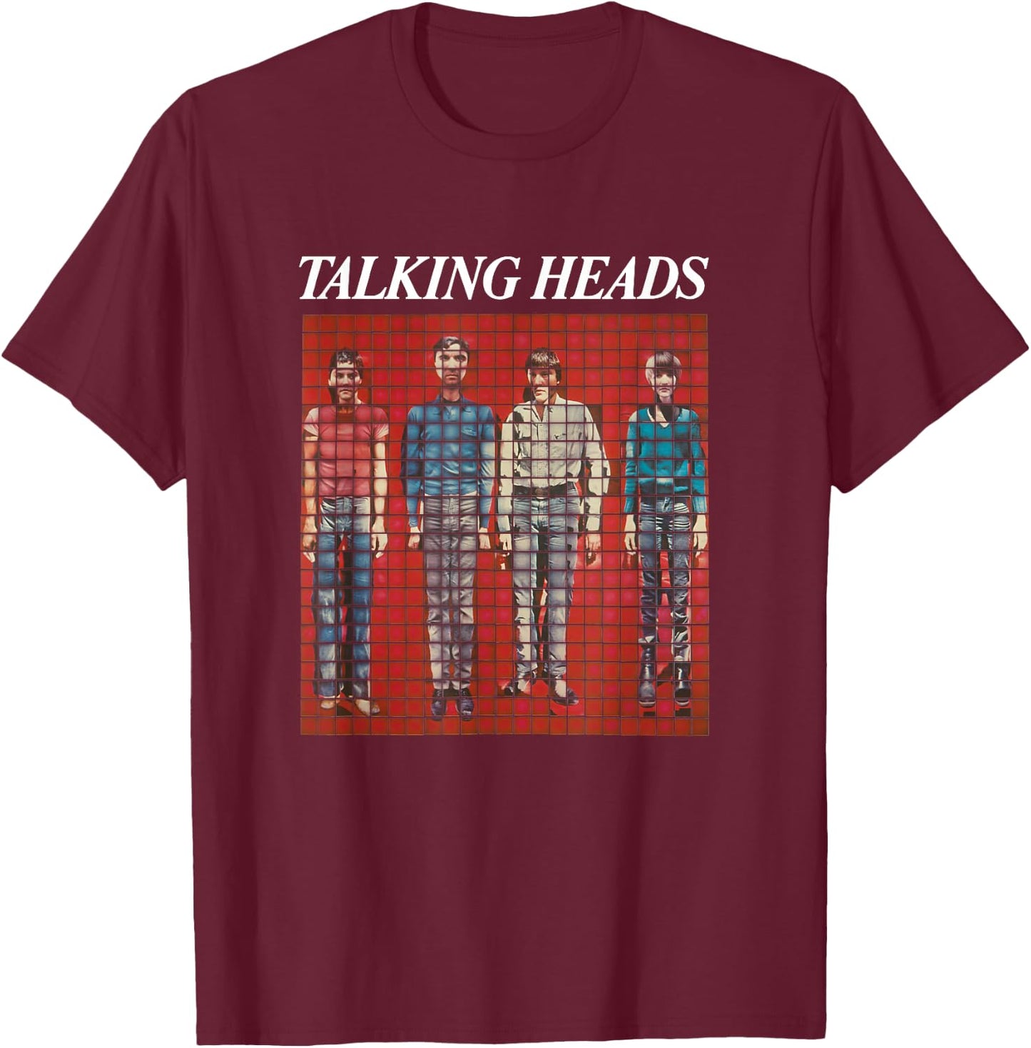 Talking Heads Pixel Portrait T-Shirt - T-Shirt | Maroon