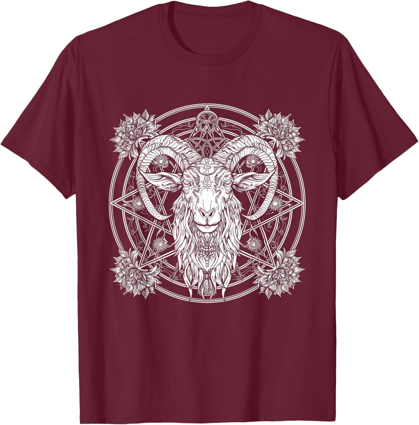 Baphomet Goat Satanist Halloween Metal Head Satanism T-Shirt - T-Shirt | Maroon
