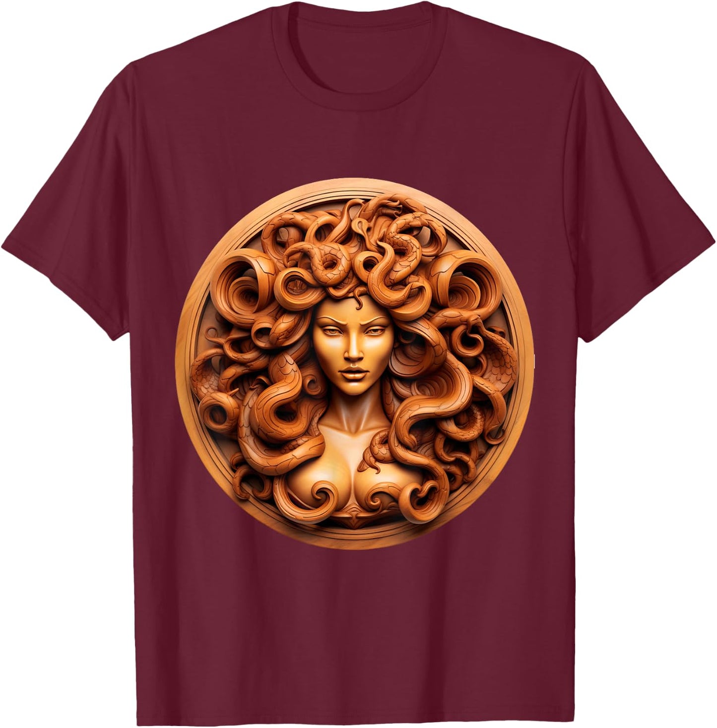 Medusahead Greek Mythology Ancient Snake Hair T-Shirt - T-Shirt | Maroon
