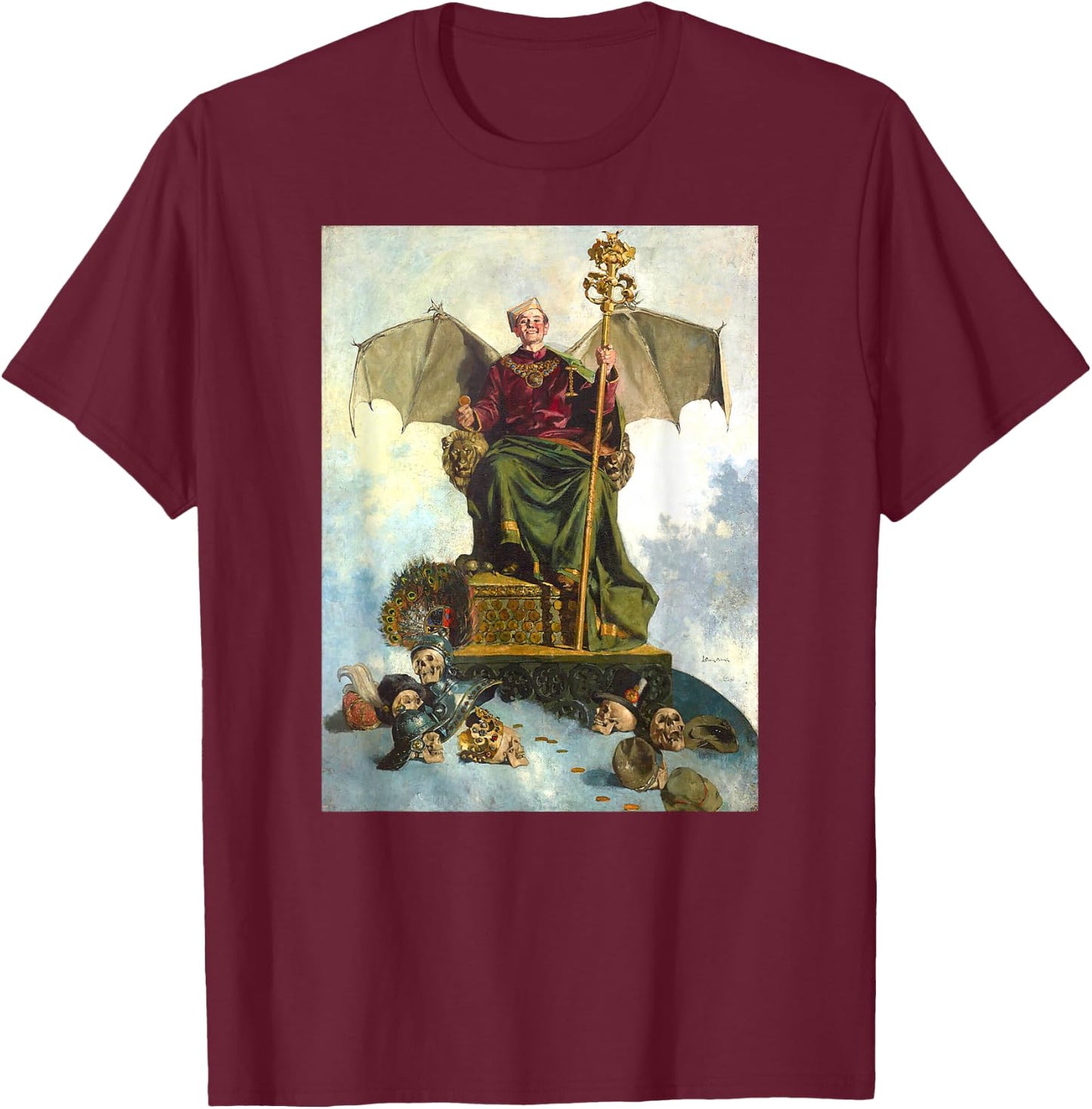 Allegory of Satan Painting Ludwik Stasiak 1900 T-Shirt - T-Shirt | Maroon