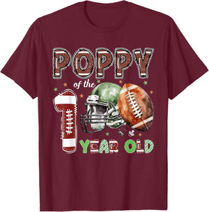 Poppy of The 1 Year Old Football Lover 1st Birthday Boy T-Shirt - T-Shirt | Maroon
