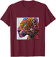 Jaguar Head Huichol Art Mexico Aztec Mayas T-Shirt - T-Shirt | Maroon