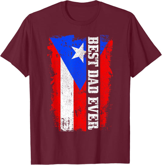 Puerto Rican Papi Dad Puerto Rico Pride Boricua Father's Day T-Shirt - T-Shirt | Maroon