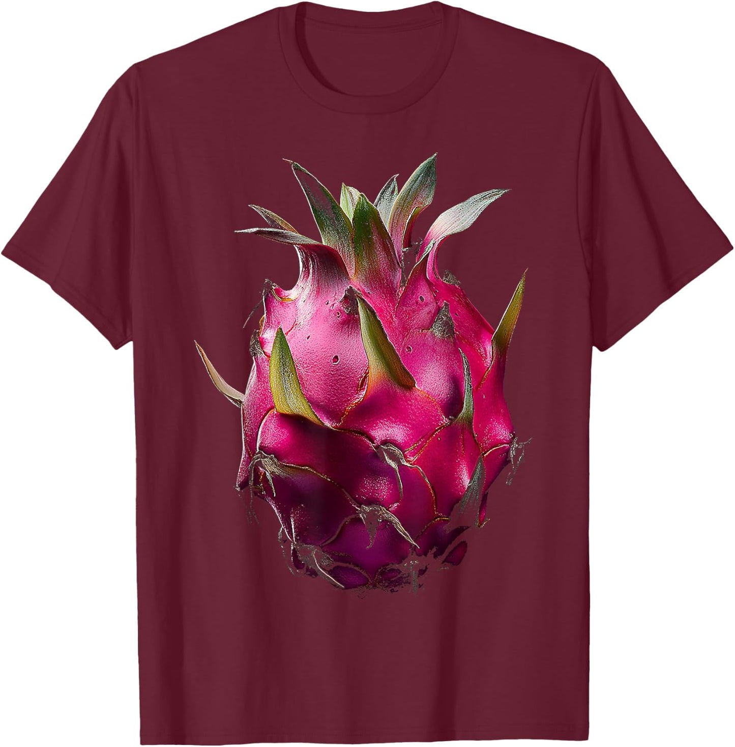 Dragon Fruit Motif Artwork Dragon T-Shirt - T-Shirt | Maroon