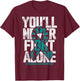 You'll Never Fight Alone Family Ovarian Cancer Awareness T-Shirt - T-Shirt | Maroon