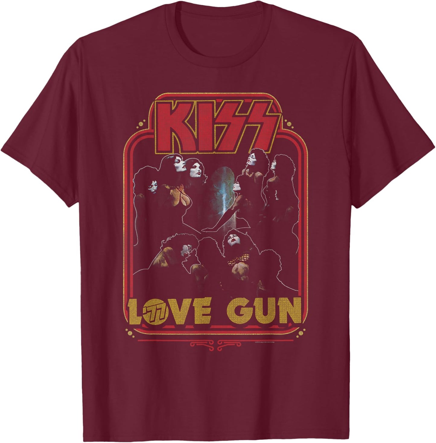 KISS - Love Gun Harem T-Shirt - T-Shirt | Maroon
