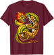 Aztec Feathered Serpent God Quetzalcoatl Aztec Jaguar T-Shirt - T-Shirt | Maroon