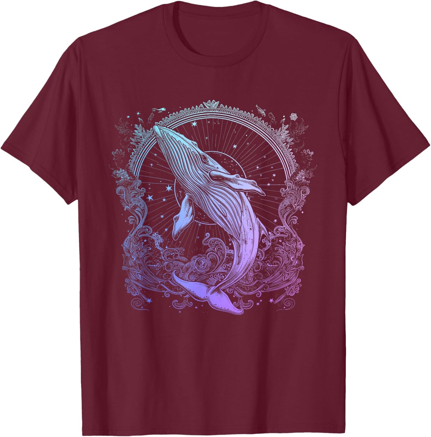 Blue Whale Humpback Whale Lover T-Shirt - T-Shirt | Maroon