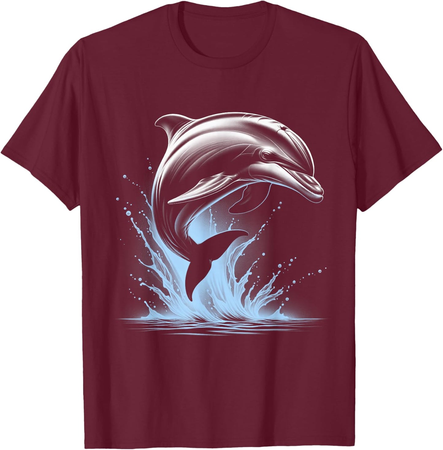 MyAnimal - Delfin im Sprung , Damen, Schwarz, S T-Shirt - T-Shirt | Maroon