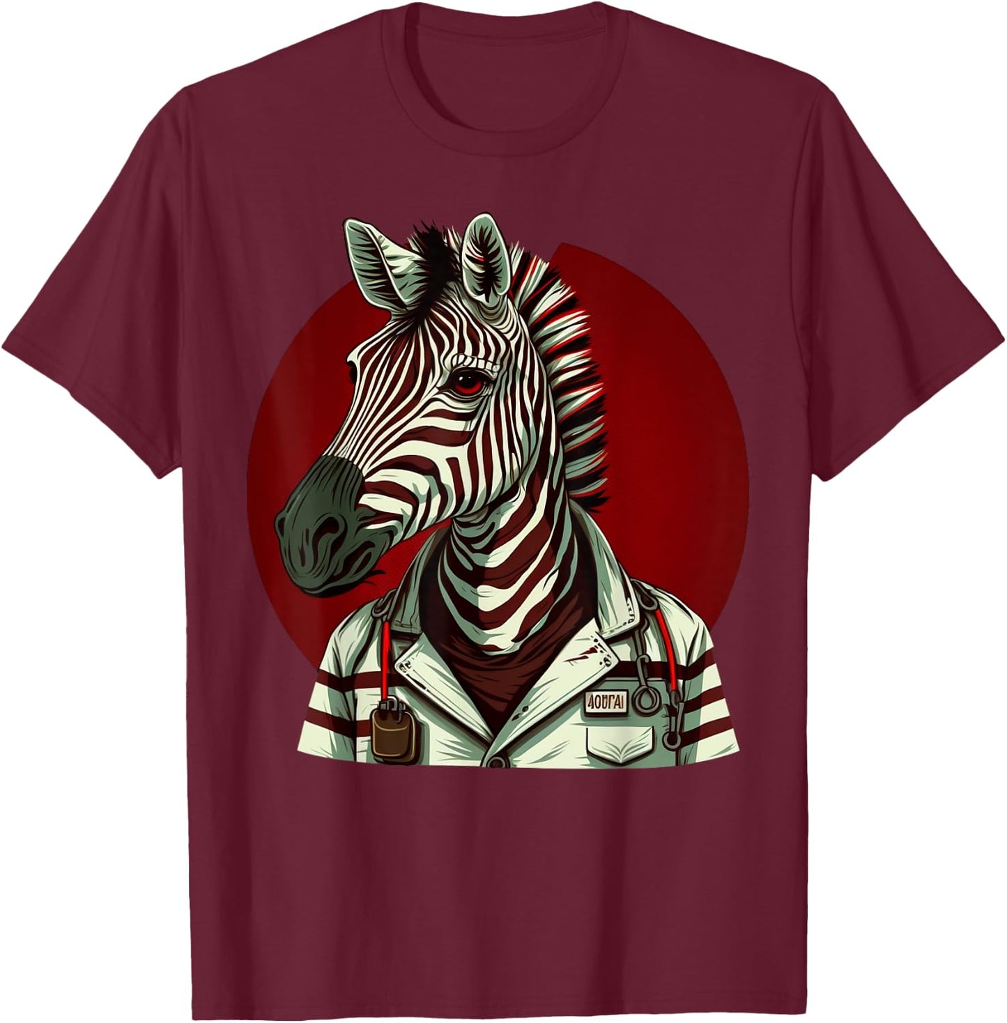 Medical Nursing Zebra on Nurse Zebra T-Shirt - T-Shirt | Maroon