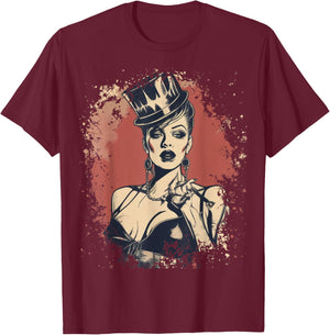 Burlesque Showgirl Vintage Dancing Theater T-Shirt - T-Shirt | Maroon