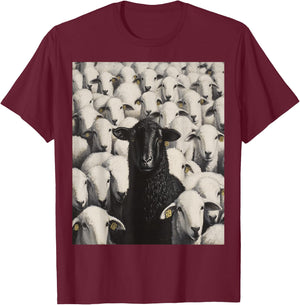 White Sheep Black T-Shirt - T-Shirt | Maroon