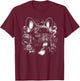 Cute French Bulldog with Flower Decoration , black T-Shirt - T-Shirt | Maroon
