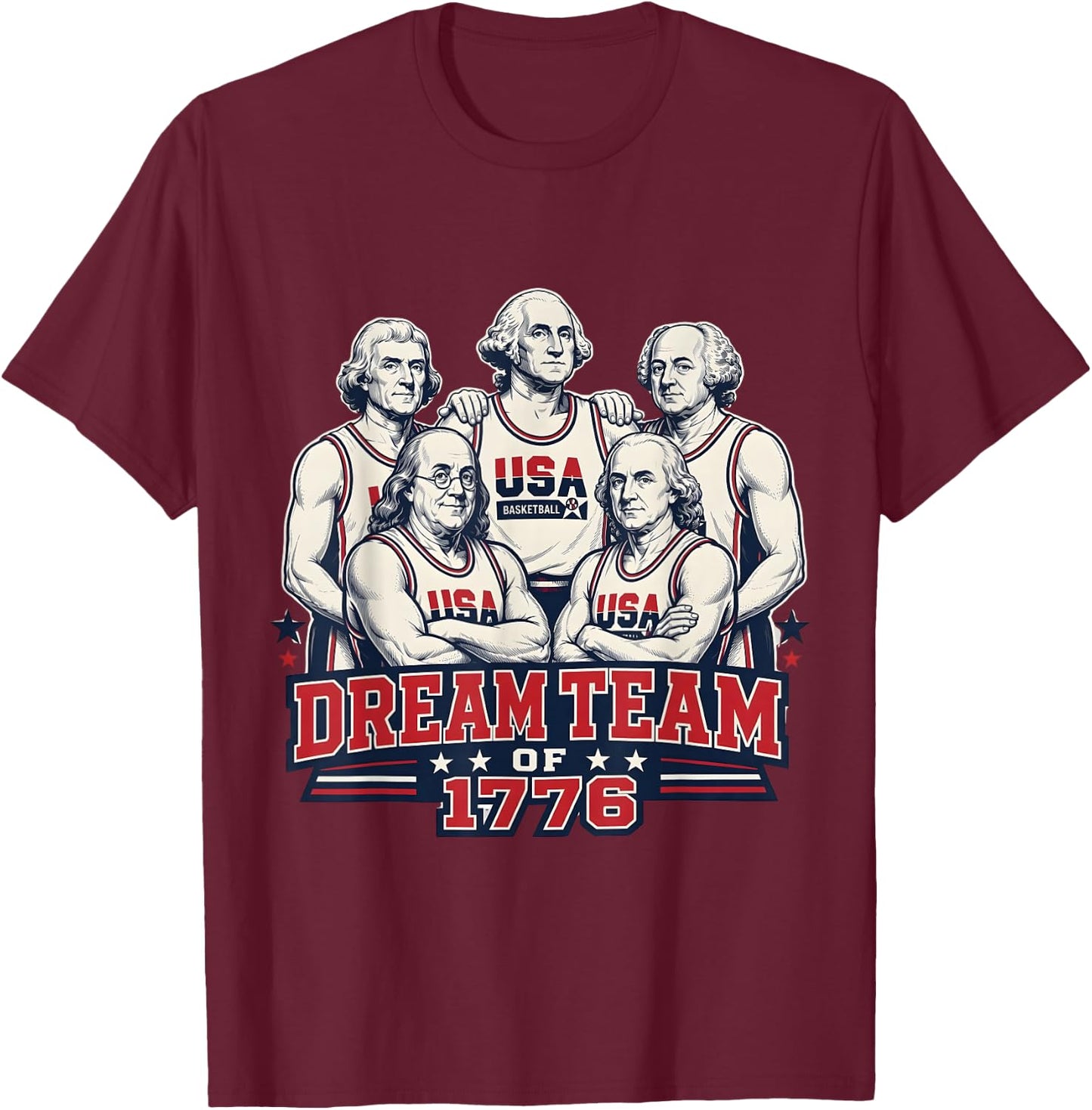 Undefeated Since 1776 America 4th of July Independence Team T-Shirt - T-Shirt | Maroon