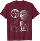 Scottish Fold Cat Howling to the Moon 90's Retro T-Shirt - T-Shirt | Maroon