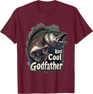 Reel Cool Godfather Fishing Godfather T-Shirt - T-Shirt | Maroon