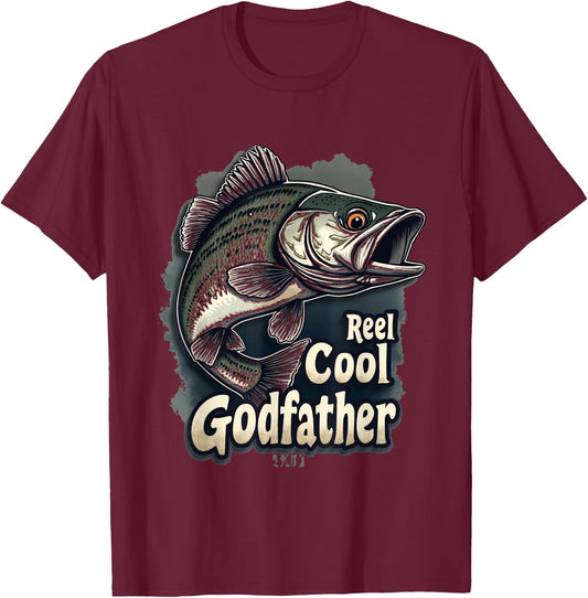 Reel Cool Godfather Fishing Godfather T-Shirt - T-Shirt | Maroon