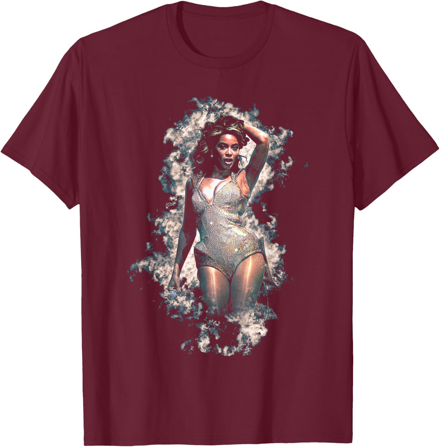 Beyonce Silver Dress 2009 , black T-Shirt - T-Shirt | Maroon