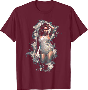 Beyonce Silver Dress 2009 , black T-Shirt - T-Shirt | Maroon