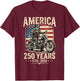 America 250 Years Freedom Abraham Lincoln Riding Motorcycle T-Shirt - T-Shirt | Maroon