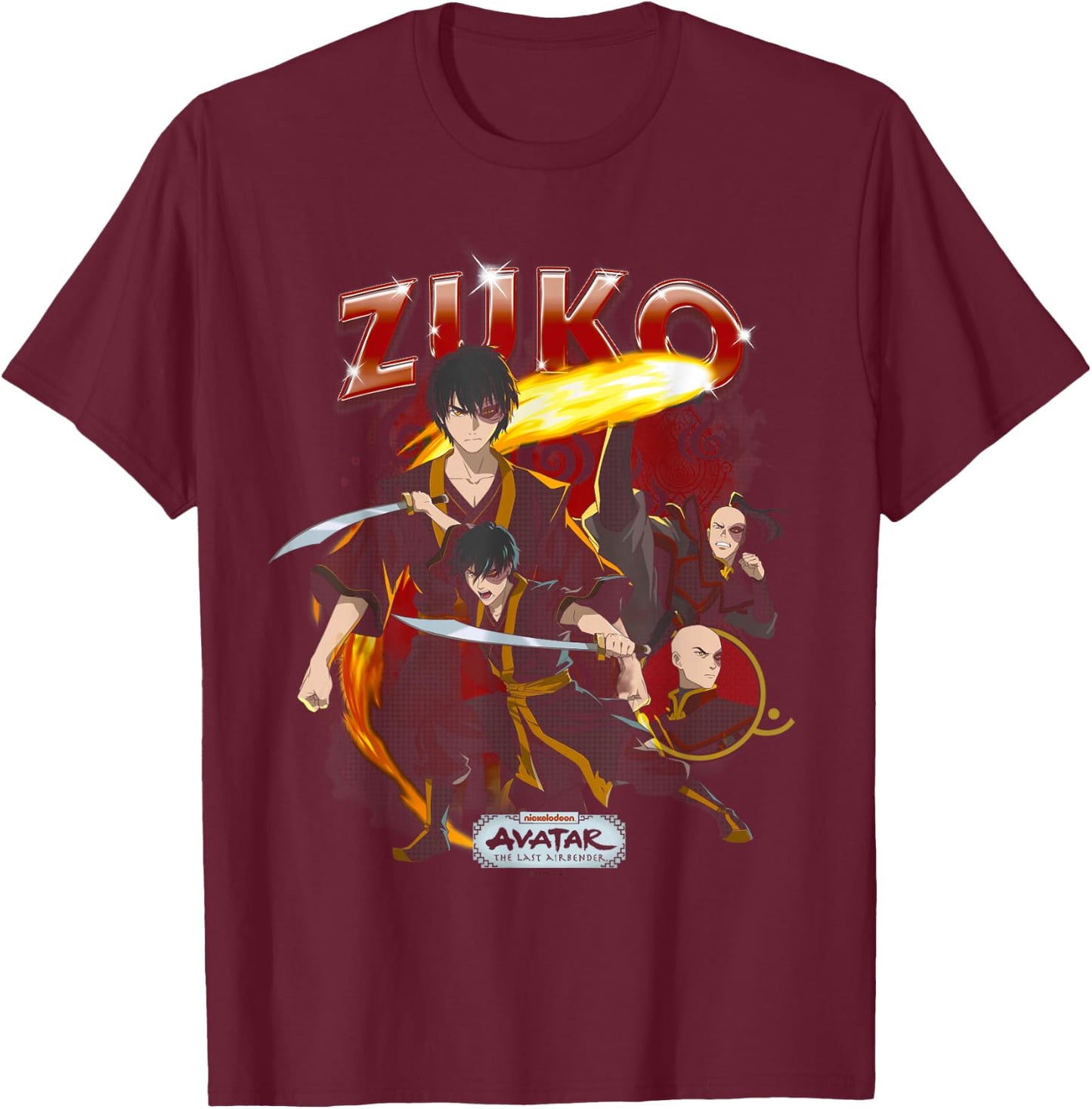 Avatar: Der letzte Airbender Zuko Heartthrob T-Shirt - T-Shirt | Maroon