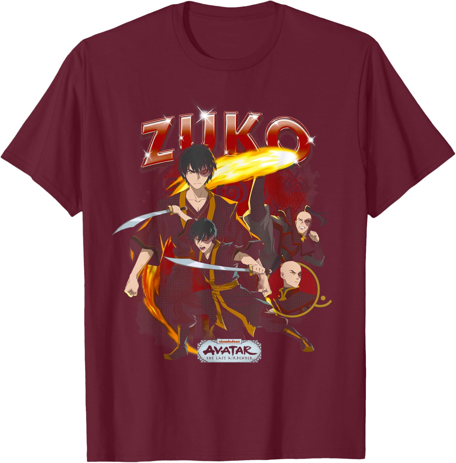 Avatar: Der letzte Airbender Zuko Heartthrob T-Shirt - T-Shirt | Maroon