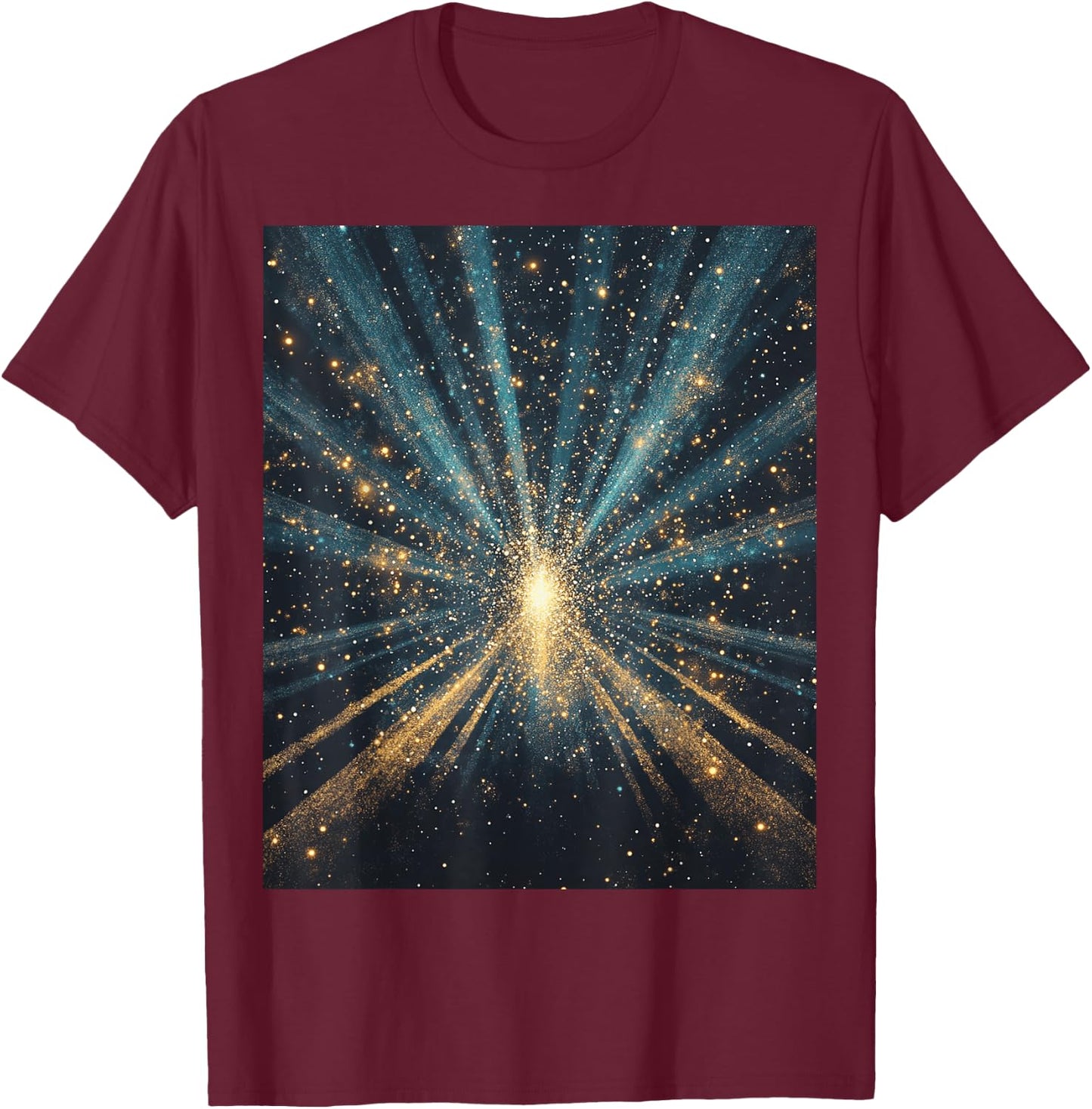 Cosmic Explosion Stars for Space Enthusiasts T-Shirt - T-Shirt | Maroon