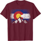 Colorado Flag Mountain Ski Winter Gift Hiker Hiking Camping Small T-Shirt - T-Shirt | Maroon