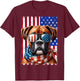 Boxer Dog USA Flag Sunglasses Patriotic Dog 4th of July Men T-Shirt - T-Shirt | Maroon