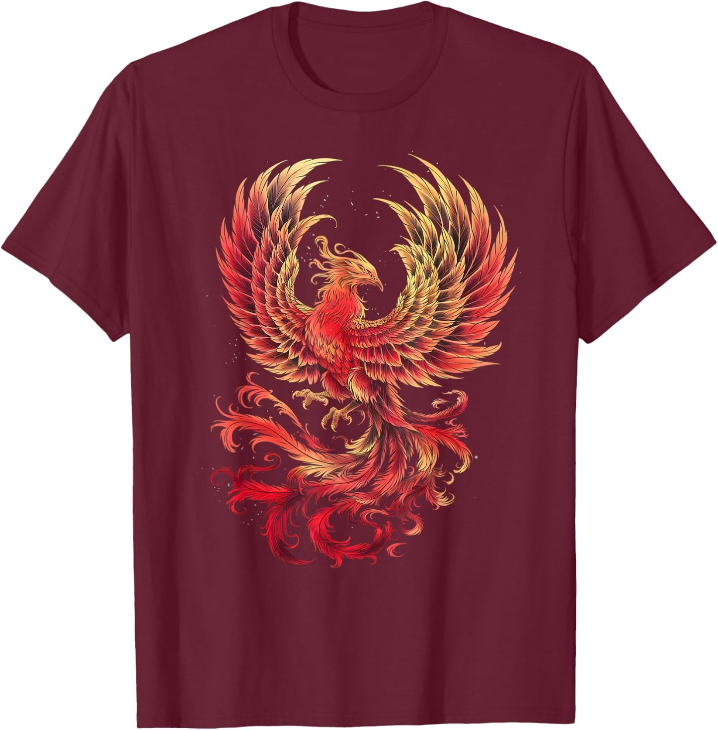 Phoenix Full Moon Rejuvenating Bird Phoenix , black T-Shirt - T-Shirt | Maroon