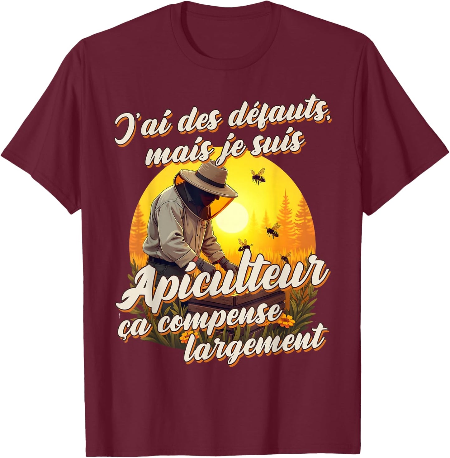 I'm Beekeeper Funny Gift Original Bees , Black, S T-Shirt - T-Shirt | Maroon