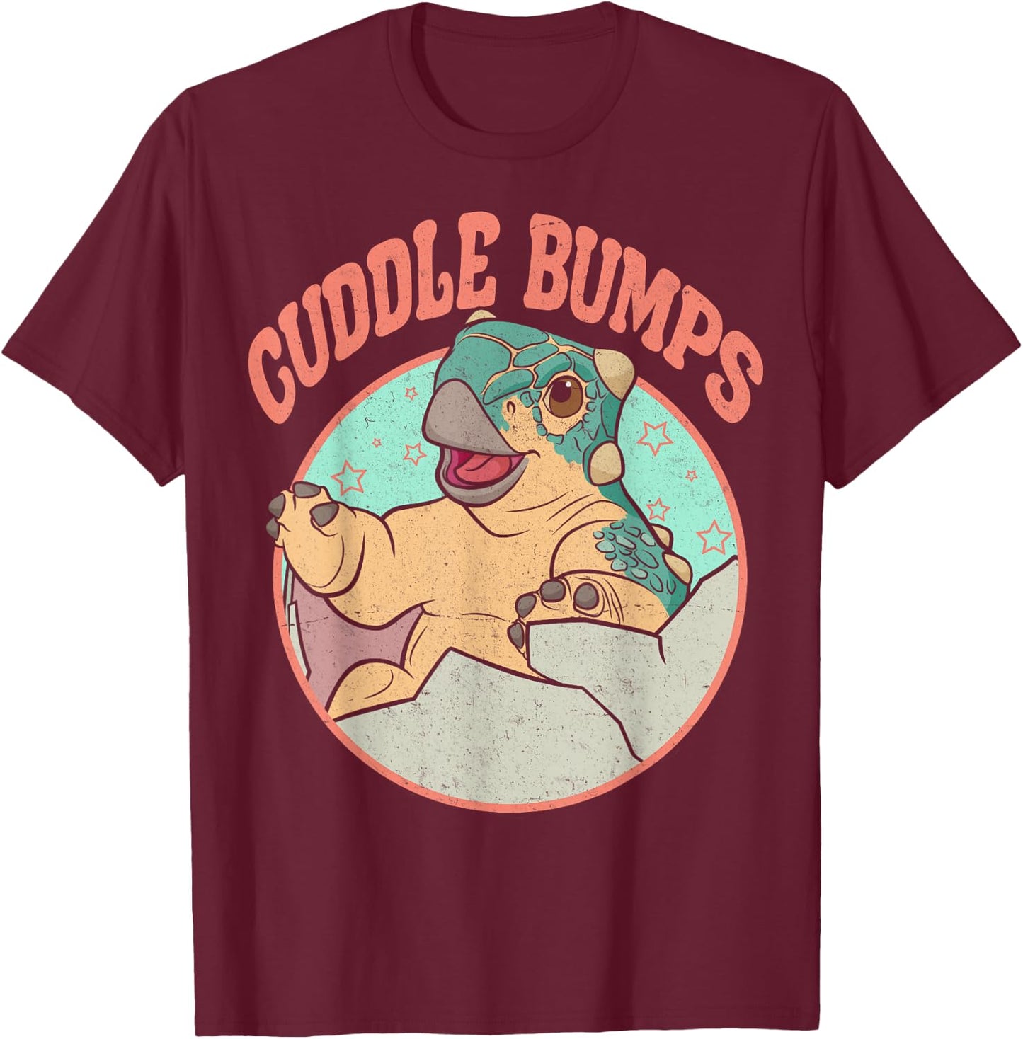 Jurassic World: Camp Cretaceous Bumpy Cuddle Bumps Portrait Small T-Shirt - T-Shirt | Maroon