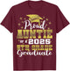 Proud Auntie of 5th Grade Graduate 2025 Family Graduation T-Shirt - T-Shirt | Maroon