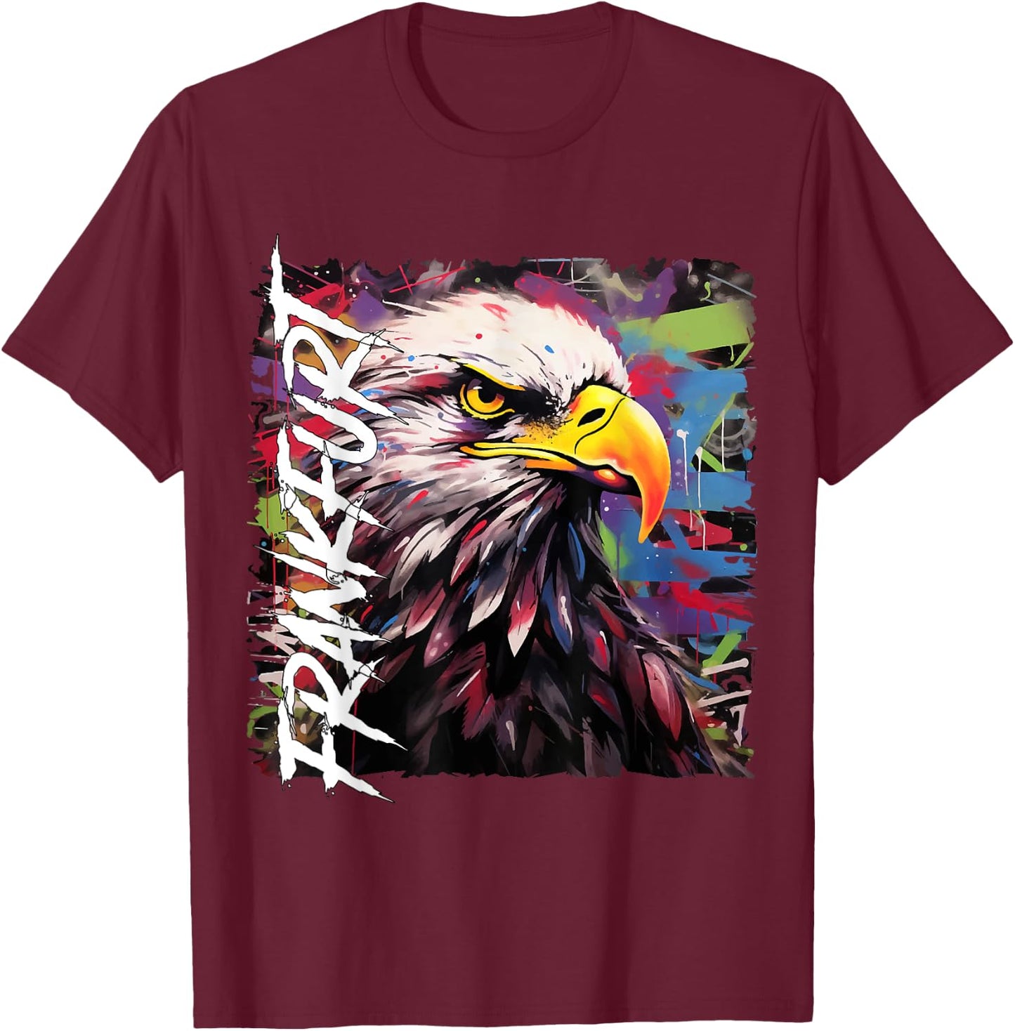 Hessen Frankfurt Frankfurt FFM Frankfurt , black T-Shirt - T-Shirt | Maroon