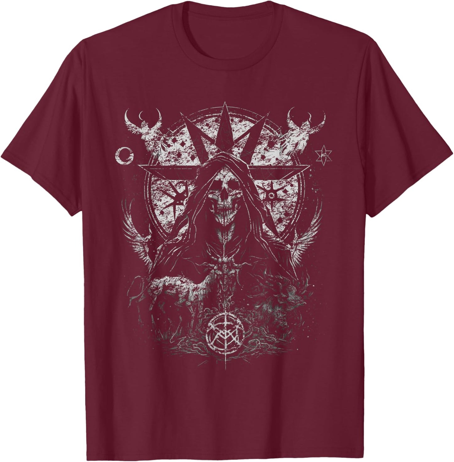 Gothic Aesthetic Occult Unholy Grunge Emo Punk Satanic T-Shirt - T-Shirt | Maroon