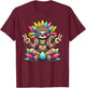 Hippie Sloth, Peace Sign, 70s Party & Costume 60s 70s , Black, S T-Shirt - T-Shirt | Maroon