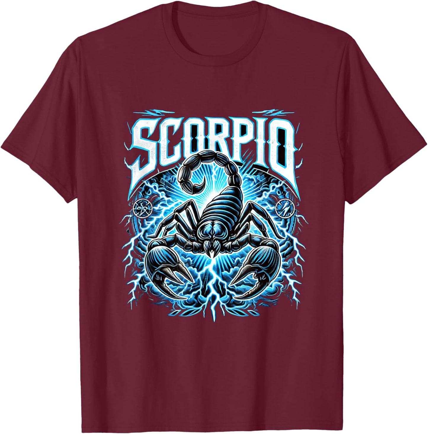 Scorpio Heavy Metal Zodiac T-Shirt - T-Shirt | Maroon