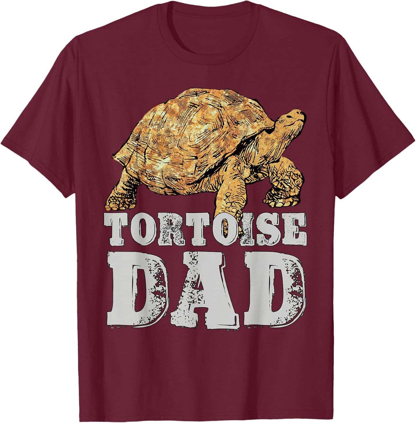 African Spurred Dad Sulcata Tortoise T-Shirt - T-Shirt | Maroon