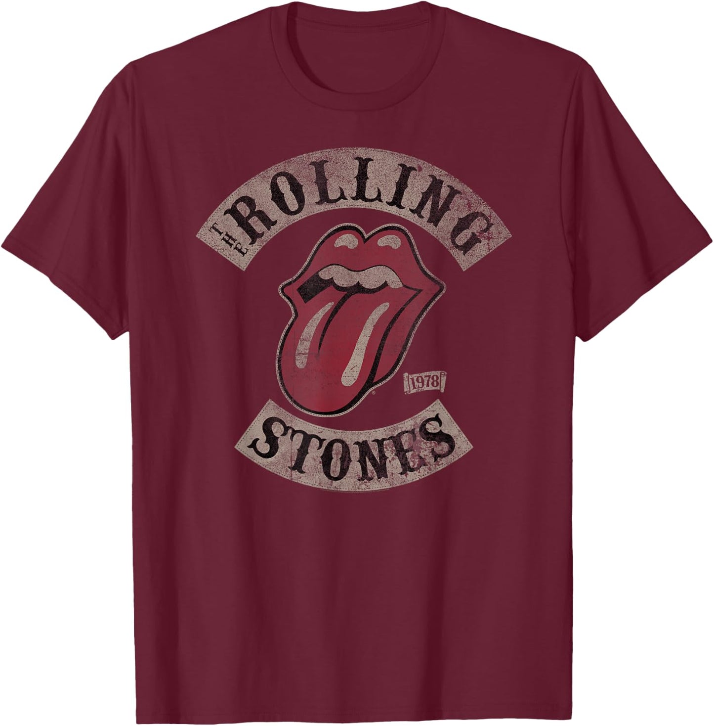Official The Rolling Stones Tour 78 Rock Music Band T-Shirt - T-Shirt | Maroon