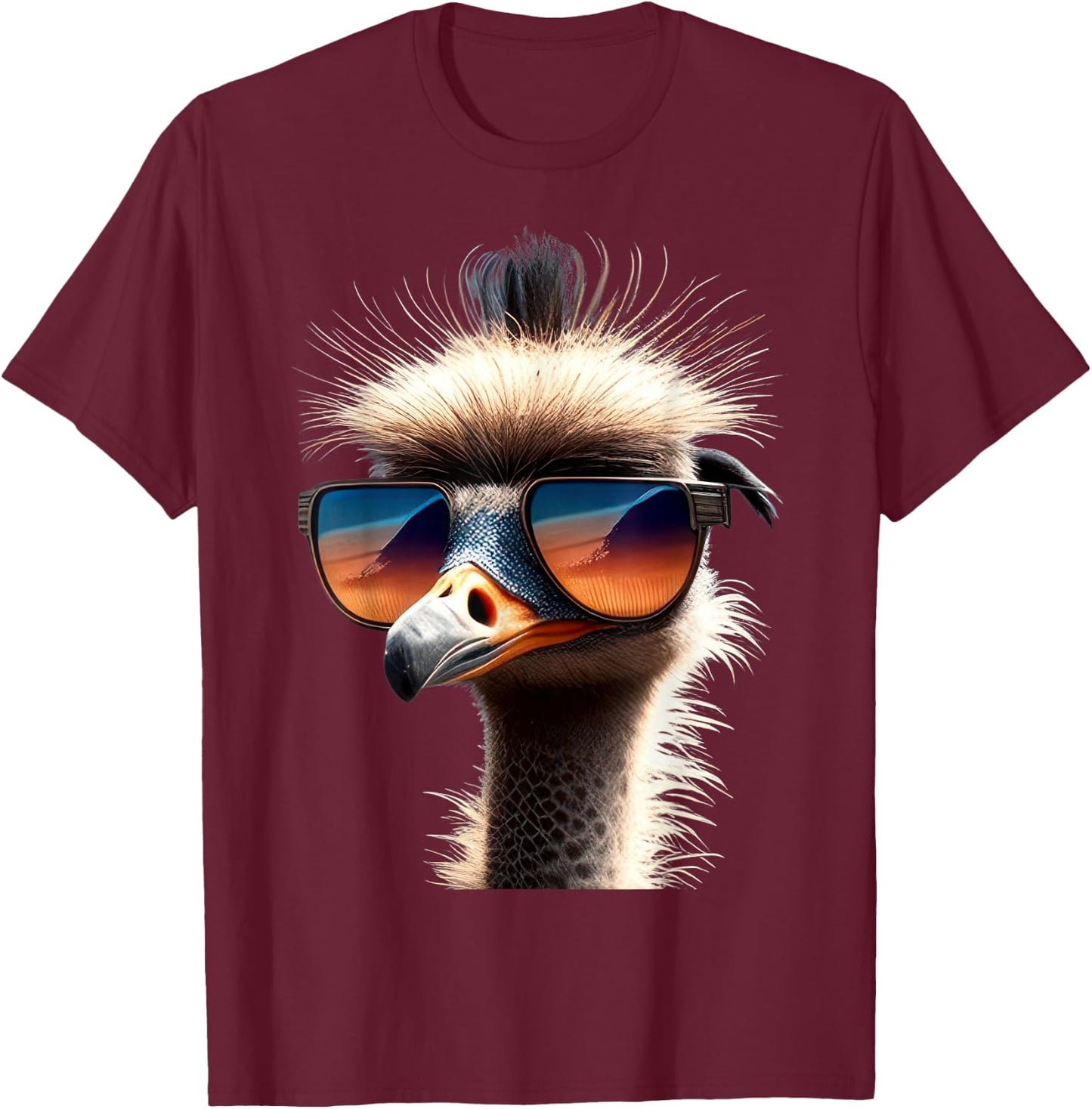 Strauss Bird Ostrich Large Emu Running Bird I Like Bouquets , black T-Shirt - T-Shirt | Maroon