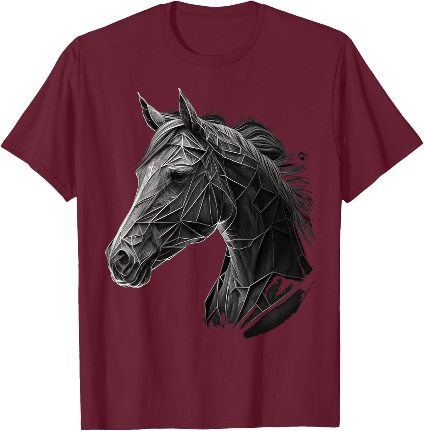 Reiten Kunst Tierdruck Pferd Motiv Pferd T-Shirt - T-Shirt | Maroon