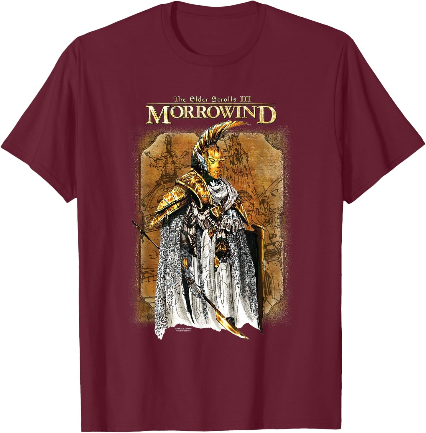 Morrowind Concept Illustration Video Game T-Shirt - T-Shirt | Maroon