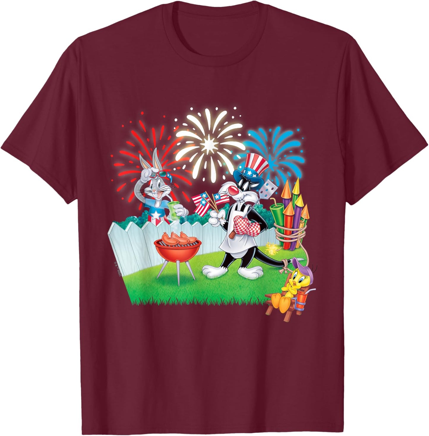 Looney Tunes 4th of July Celebration T-Shirt - T-Shirt | Maroon