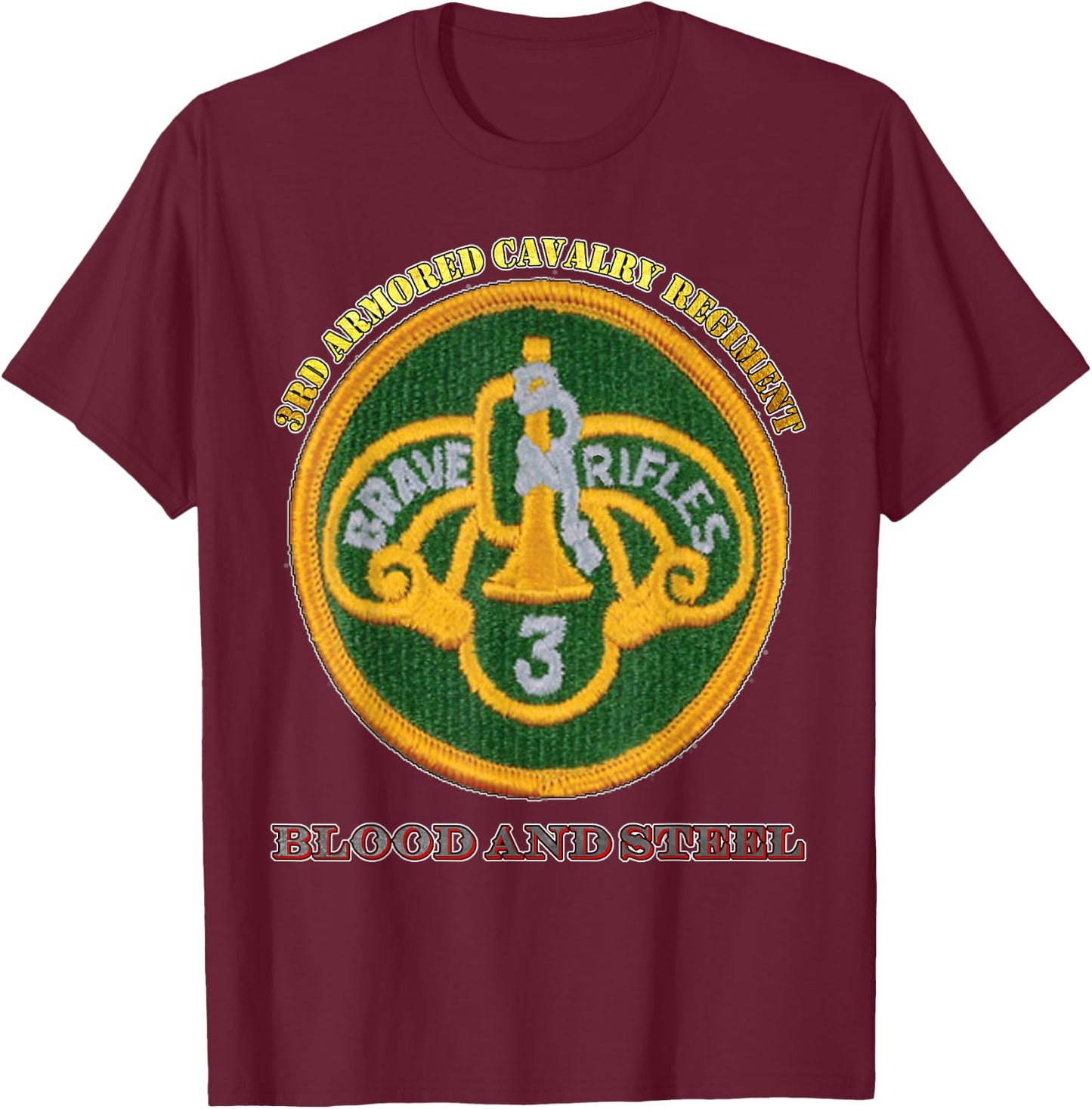 3rd Armored Cavalry Regiment - for Army 3rd ACR vets design T-Shirt - T-Shirt | Maroon