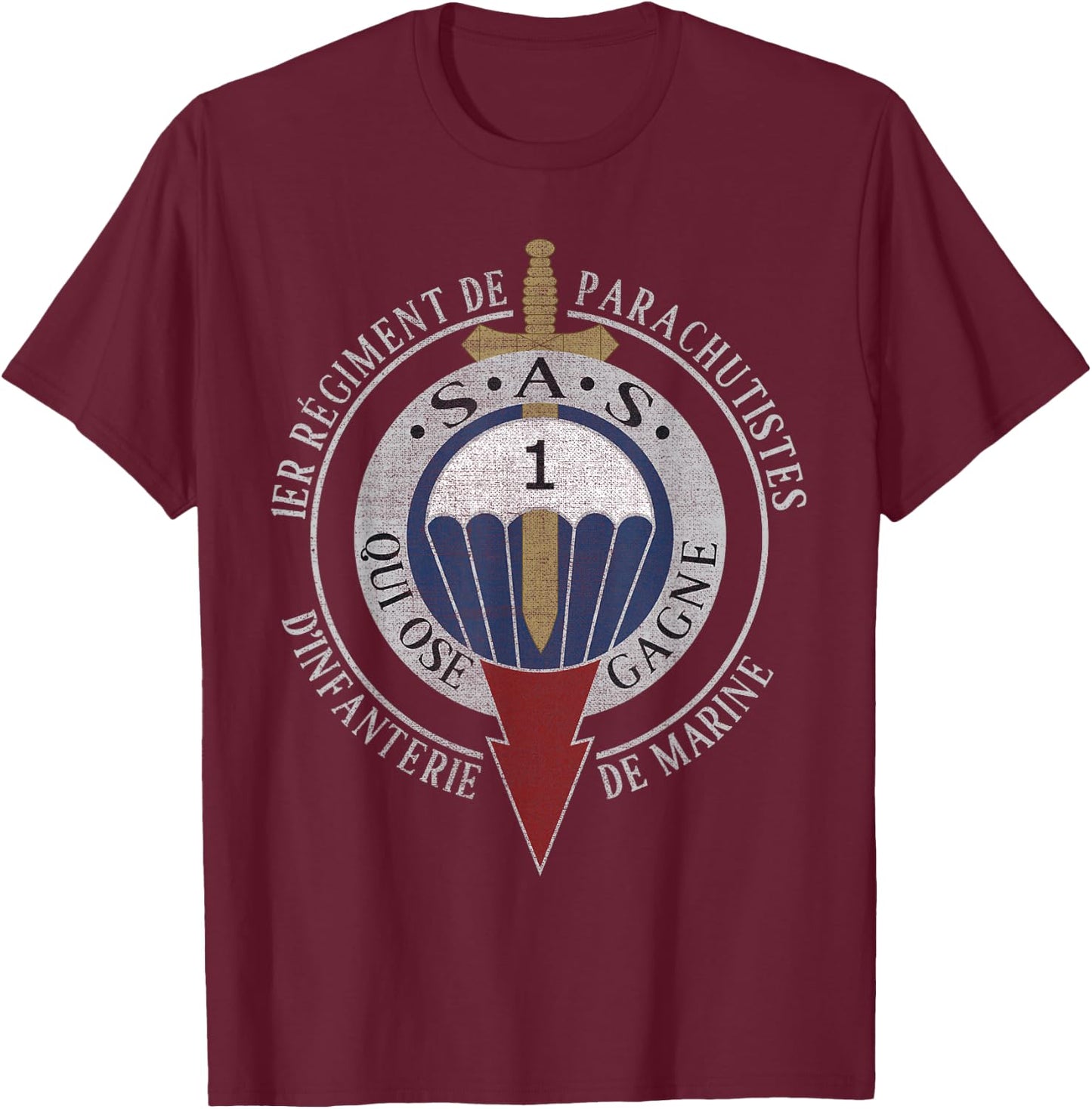 Special Force Military Paratrooper RDIMa 1st Infantry T-Shirt - T-Shirt | Maroon