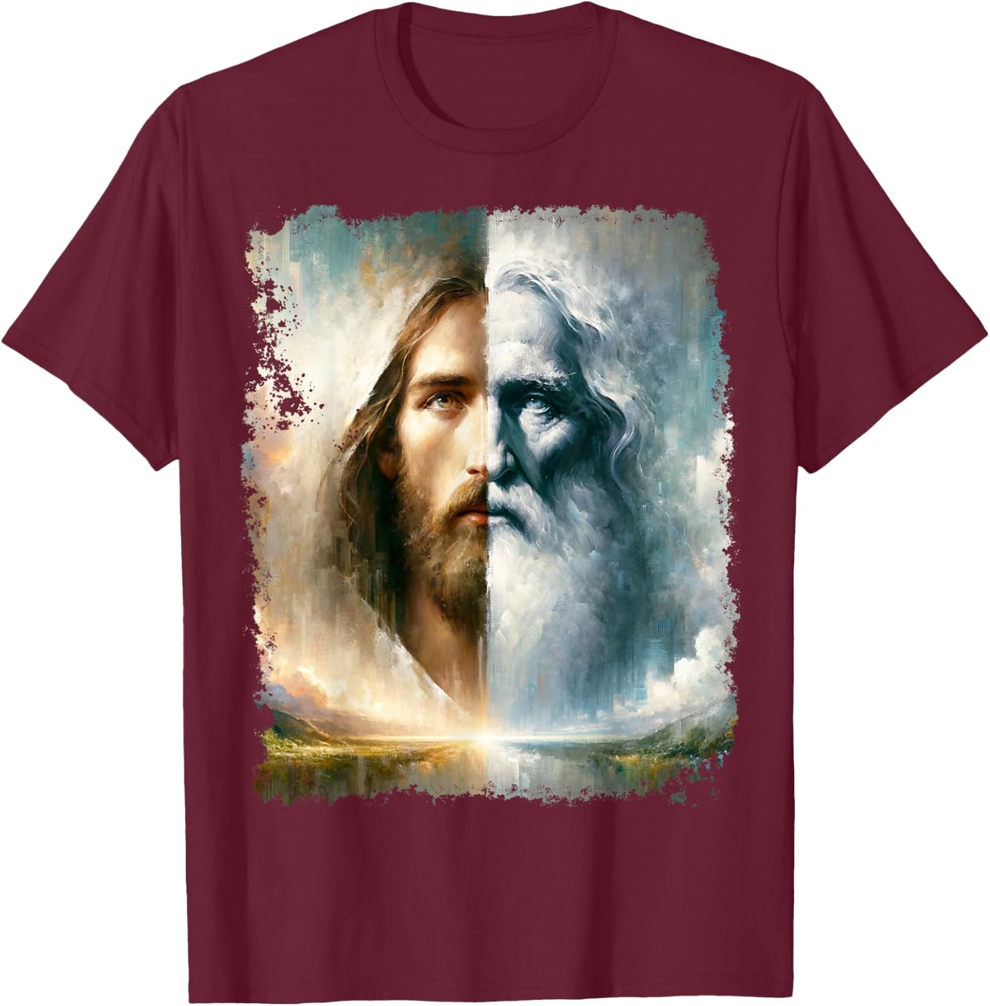 Jesus Christ God The Father Christian T-Shirt - T-Shirt | Maroon