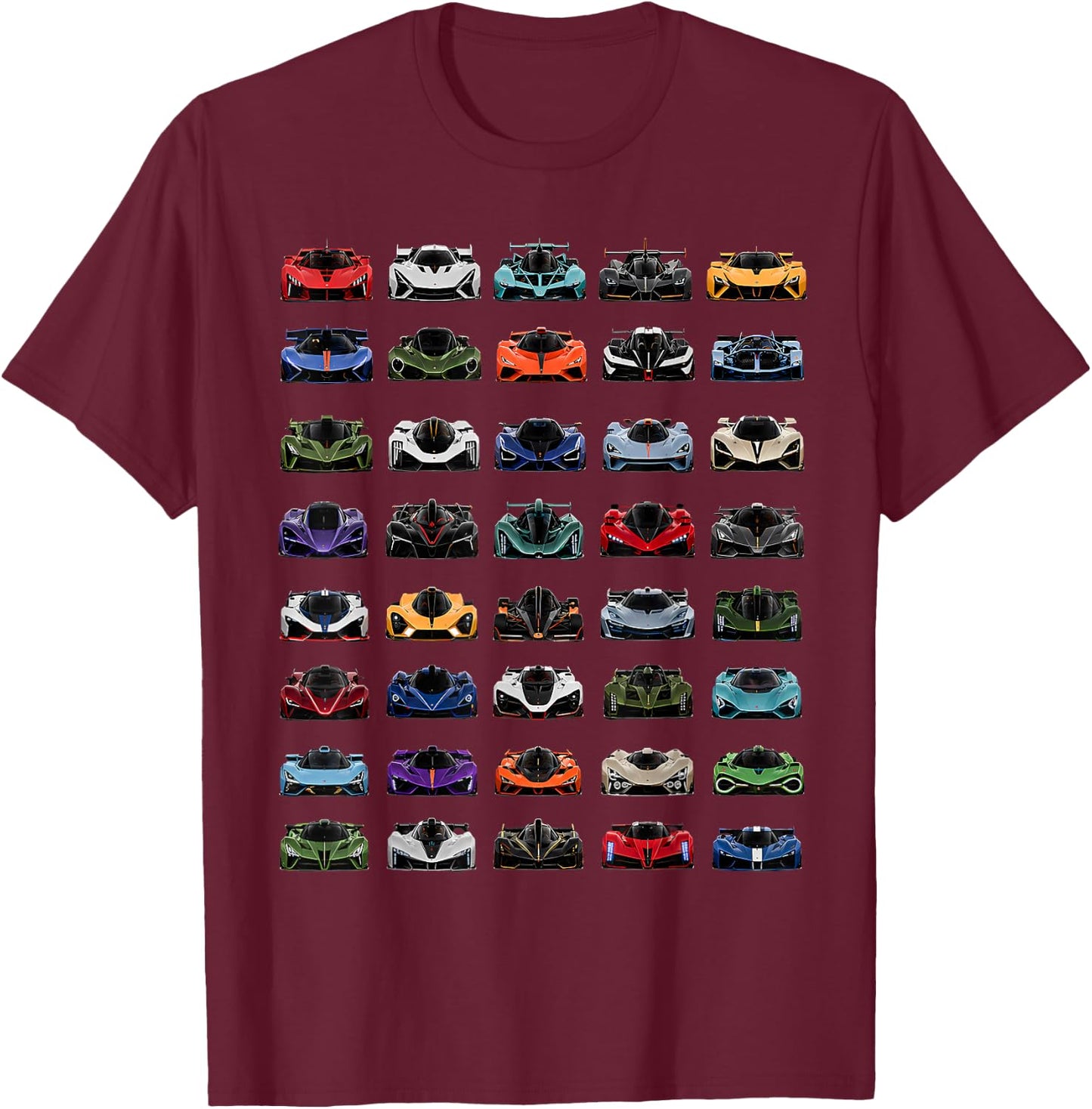 Exotic Hypercar Collection Supercar Racing Design T-Shirt - T-Shirt | Maroon